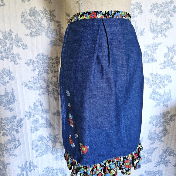 Vintage Apron With Ruffle Denim - Picture 6 of 10
